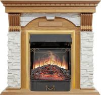 Royal Flame Каминокомплект Dublin - Дуб / Сланец белый с очагом Majestic FX Brass