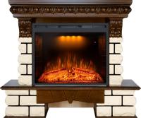 Royal Flame Каминокомплект Pierre Luxe LORD - Темный дуб / Белый с очагом Emerald 28