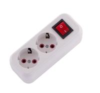 Колодка удлинителя 2-м без заземл. 16А IP20 Lila с выкл. LEZARD 720-0200-202