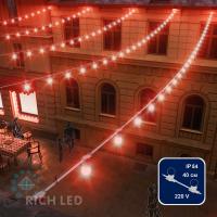 Белт-лайт Rich LED, 2-х проводной, белый, между лампами 40 см, патрон-резина, нарезка кратно 1 м