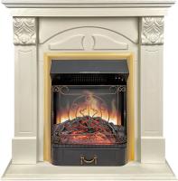 Royal Flame Каминокомплект Dublin (деревянный) RUSTIC (Разборный) - Слоновая кость с очагом Majestic FX Brass