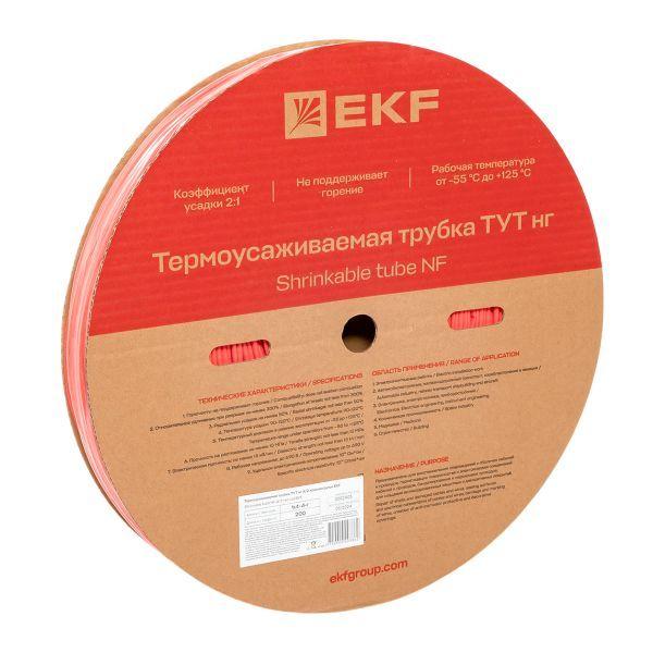 Трубка термоусадочная ТУТ нг 4/2 красн. (уп.200м) EKF tut-4-r