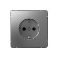 Розетка ArtGallery 16А с заземл. со шторками быстрозажим. клем. механизм сталь SE GAL000945S