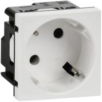 Розетка 2мод. 16А 250В 45град. с заземл. без защ. шторок винт. зажимы бел. ИЭК Leg 4521051