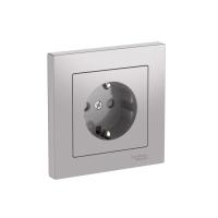 Розетка AtlasDesign 16А с заземл. защ. шторки быстрозажим. клем. в сборе алюм. SE ATN000344S