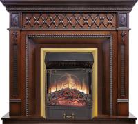 Royal Flame Каминокомплект Alexandria - махагон коричневый антик с очагом Majestic FX M Brass