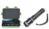 Фонарь аккумуляторный E145 CREE 1Вт фокус 3 режима 220В пластик. черн. (бокс) Ultraflash 12352