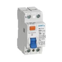 Выключатель дифференциального тока (УЗО) 2п 63А 100мА тип AC 10кА NL1-63 (DB) (R) CHINT 200379