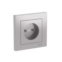 Розетка AtlasDesign 16А без заземл. быстрозажим. клем. в сборе алюм. SE ATN000340S