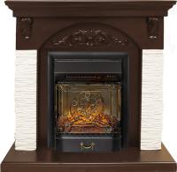 Royal Flame Каминокомплект Bern Сланец мелкий белый / Темный дуб с очагом Majestic FX M Black RC