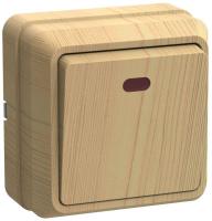 Выключатель 1-кл. ОП Октава 10А IP20 ВС20-1-1-ОС с индикацией сосна GENERICA EVO11-K03-10-DC