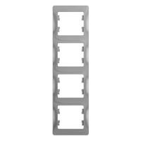 Рамка 4-м Glossa вертикал. алюм. SE GSL000308