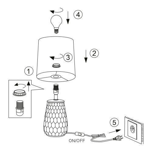 Лампа настольная Bertha 7071-502 1хE14 40Вт керамика бел. Rivoli Б0057272
