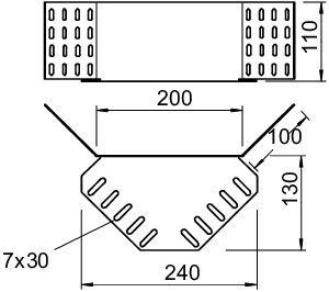 Соединитель угловой для лотка REV 110 DD OBO 6069339