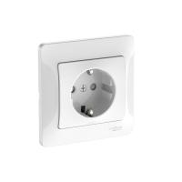 Розетка Glossa 16А с заземл. защ. шторки быстрозажим. клем. в сборе бел. SE GSL000144S