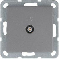 Розетка телевизионная проходная TV Ф9.5мм механизм алюм. Jasmart G6002S