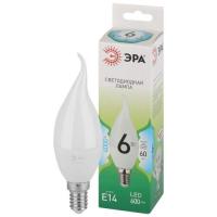 Лампа светодиодная GREEN LINE BXS-6W-840-E14 GL 6Вт свеча на ветру 4000К яркий свет бел. E14 Эра Б0067131