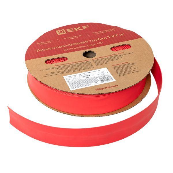 Трубка термоусадочная ТУТ нг 30/15 красн. (уп.50м) EKF tut-30-r