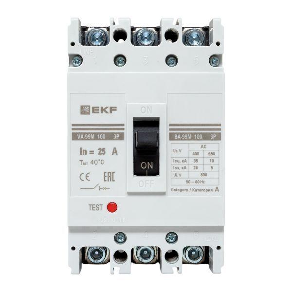 Выключатель автоматический 3п 100/25А 35кА ВА-99М PROxima EKF mccb99-100-25m