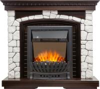 Royal Flame Каминокомплект Glasgow - Темный дуб / Белый с очагом Aspen Black