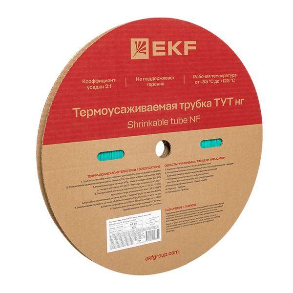 Трубка термоусадочная ТУТ нг 8/4 зел. (уп.100м) EKF tut-8-j