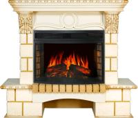 Royal Flame Каминокомплект Pierre Luxe - Шампань / Слоновая кость с патиной с очагом Dioramic 25 LED FX