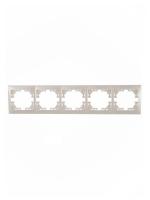 Рамка 5-м Mira горизонт. без вставки жемчуж./бел. перламутр. LEZARD 701-3000-150