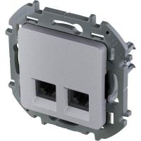 Розетка RJ45 2-м Inspiria CAT.6 UTP алюм. Leg 673842