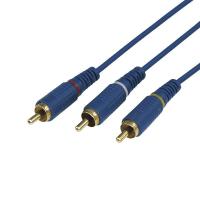 Шнур 3х3 RCA 3м син. gold Rexant 17-0204-1