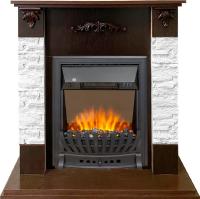 Royal Flame Каминокомплект Hamburg - Сланец белый / Темный орех с очагом Aspen Black