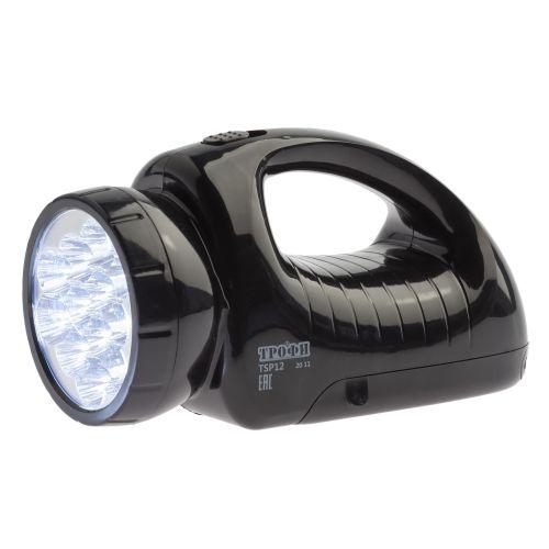 Фонарь-прожектор аккумуляторный TSP12 12 + 18LED аккум. 4В 1.8А.ч ЗУ 220В (картон. упак.) Трофи C0045551