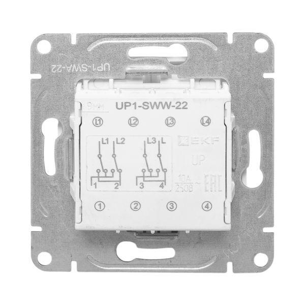 Выключатель перекрестный 2-кл. СП Эпика механизм алюм. EKF UP1-SWA-22