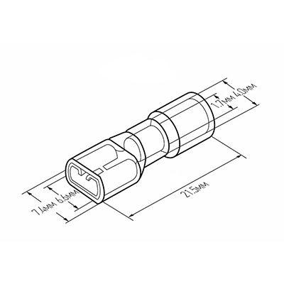 Клемма плоская полностью изолированная термоусаживаемая РПи-м-т 1.5-(6.3)/РпИм-т 1,25-7-0,8 гнездо 6.6 мм 0.5-1.5 мм² красный REXANT