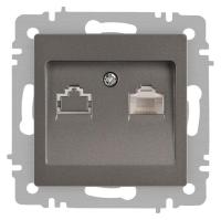Розетка Accent 6-303-09 информационная RJ45 IP20 СУ титан Intro Б0063642