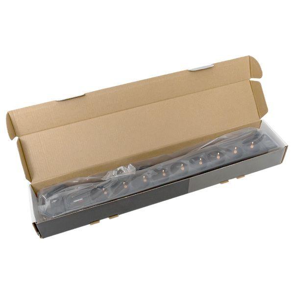 Блок PDU TERACOM PRO 19дюйм 1U 10А/250В 9 роз. Schuko шнур 2м 3х1.5кв.мм вилка C14 корпус алюм. черн. EKF TRP-HPD-10A-9SH-2MC14