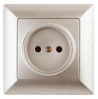 Розетка 1-м СП Solo 4-201-04 2P 16А 250В IP20 без заземл. шампань Intro Б0053644