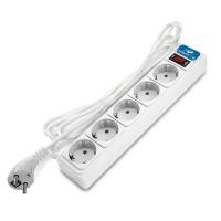 Удлинитель с сетевым фильтром 5х5м с заземл 10А IP20 2.2кВт ПВС 3х1 с выкл. бел. DOMTOK 2529