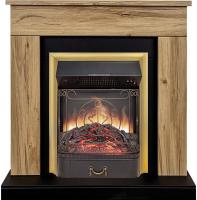 Royal Flame Каминокомплект Bergen (Разборный) - Дуб галифакс (Ширина 900 мм) с очагом Majestic FX M Brass
