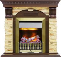Dimplex Каминокомплект Dublin угловой - Темный дуб / Сланец с очагом Danville Antique Brass FB2