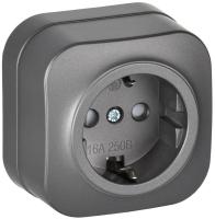 Розетка ОП GLORY РСш20-3-ХСм 16А с заземл. защ. шторки сталь матов. IEK ERH14-K46M-16