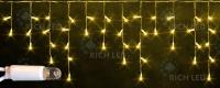 Светодиодная бахрома Rich LED, 3*0.5 м, желтая, белый резиновый провод,