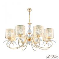 Подвесная люстра Arte Milano 309787/8 Wh/Gd
