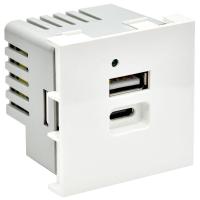 Розетка USB A+C 2 мод. праймер РКЮ-25-40-П 5В 4.2А бел. IEK PR-KK40D-RU-0-2-AC-K01