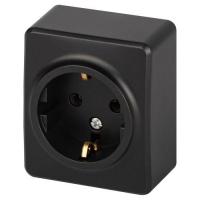 Розетка 1-м ОП Эксперт 11-2203-05 16А IP20 250В 2P+E Schuko антрацит Эра Б0063008