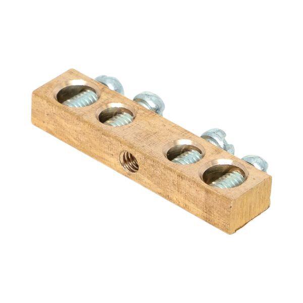 Шина PEN "ноль-земля" 6х9 4 отвер. латунь крепеж по центру розн. стикер PROxima EKF sn0-63-04-r