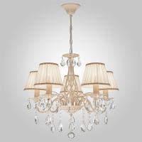 Подвесная люстра Eurosvet 10054/5 белый с золотом/прозрачный хрусталь Strots