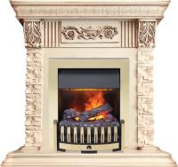 Dimplex Каминокомплект Luxemburg (каменный) - Сланец/Cлоновая кость с патиной с очагом Danville Brass FB2