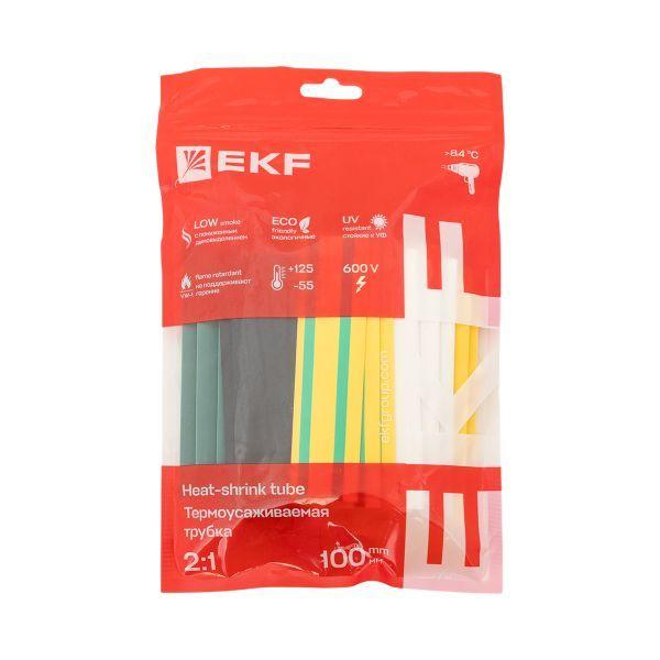 Набор трубок термоусадочных ТУТ нг тонкостен. 16/8 (7 цветов по 3шт 100мм) EKF tut-n-16