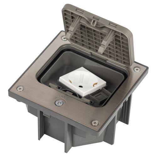 Люк 18-6002-03 IP66 в бетон с розеткой под шестигранник сер. Эра Б0063273