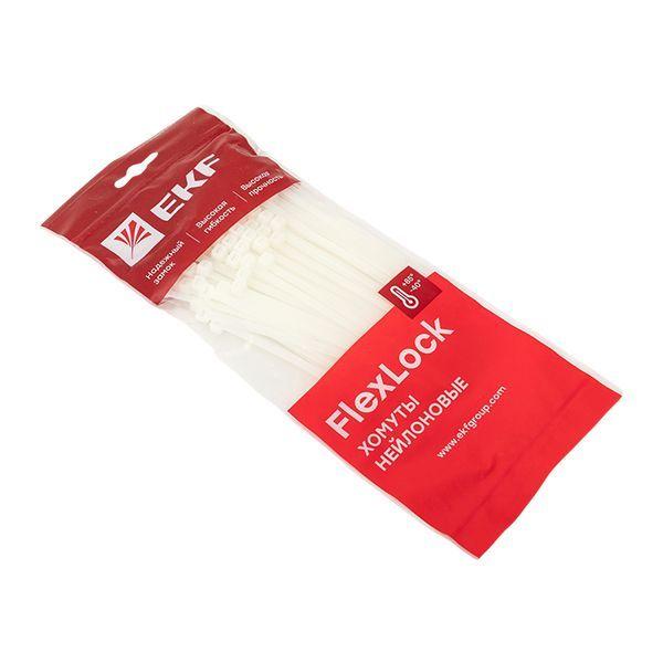 Хомут P6.6 4.6х120 FlexLock стандартный бел. (уп.100шт) PROxima EKF plc-fl-ctsw-4.6x120